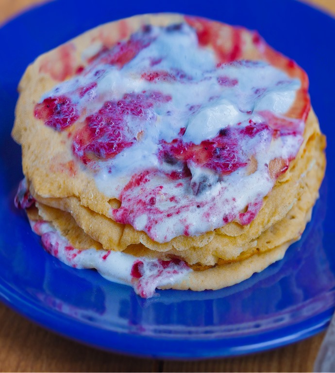 Swedish Pancakes - 1/2 cup flour, 1/2 cup water, 1/4 tsp salt, 2 tbsp... Full recipe: https://lett-trim.today/2015/09/24/swedish-pancakes-recipe-healthy-vegan/ @choccoveredkt