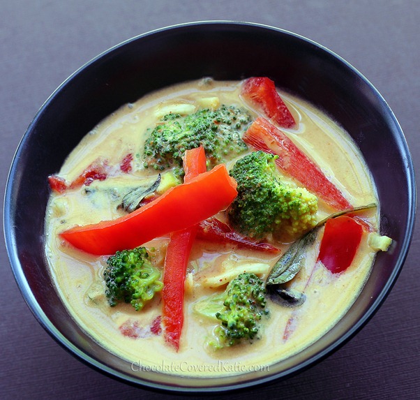 Thai Coconut & Peanut Butter Curry - in a thick and luxurious coconut sauce. https://lett-trim.today/2013/03/25/thai-coconut-peanut-butter-curry/